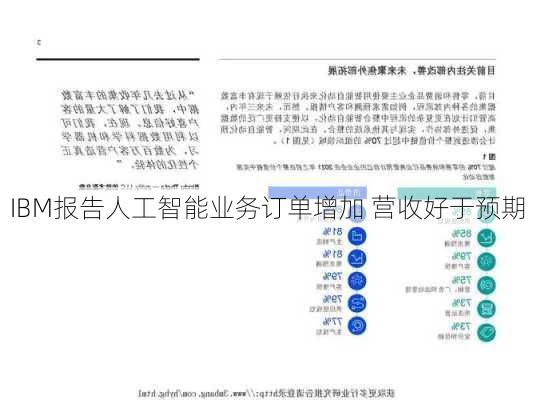 IBM报告人工智能业务订单增加 营收好于预期