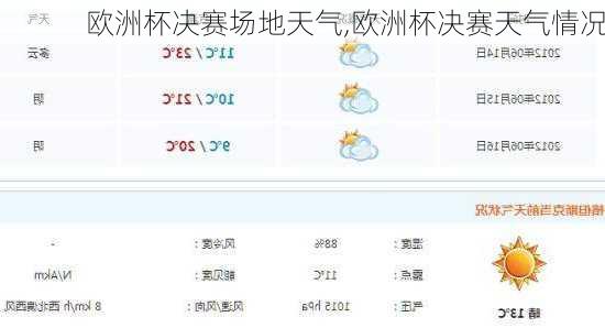 欧洲杯决赛场地天气,欧洲杯决赛天气情况