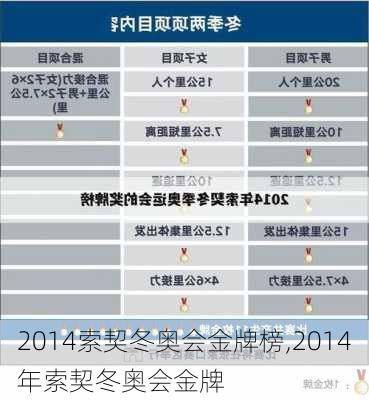 2014索契冬奥会金牌榜,2014年索契冬奥会金牌