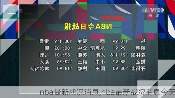 nba最新战况消息,nba最新战况消息今天