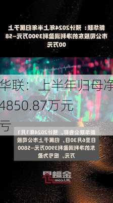 新华联：上半年归母净利润4850.87万元 同
扭亏