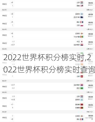 2022世界杯积分榜实时,2022世界杯积分榜实时查询