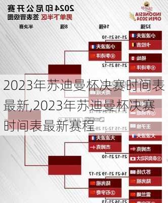 2023年苏迪曼杯决赛时间表最新,2023年苏迪曼杯决赛时间表最新赛程