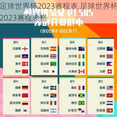 足球世界杯2023赛程表,足球世界杯2023赛程表格