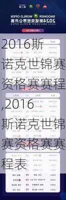 2016斯诺克世锦赛资格赛赛程,2016斯诺克世锦赛资格赛赛程表