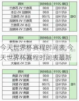 今天世界杯赛程时间表,今天世界杯赛程时间表最新