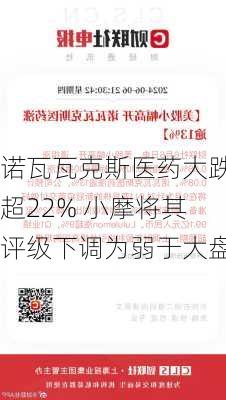 诺瓦瓦克斯医药大跌超22% 小摩将其评级下调为弱于大盘