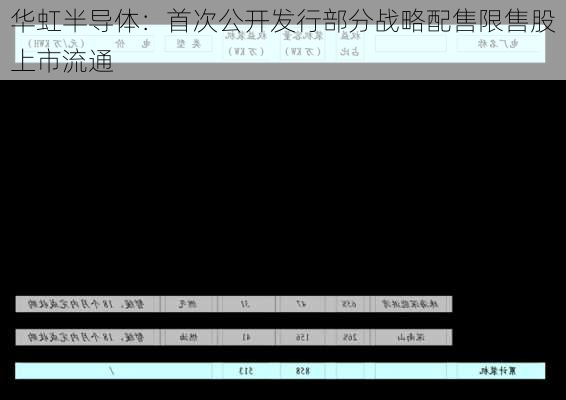 华虹半导体：首次公开发行部分战略配售限售股上市流通