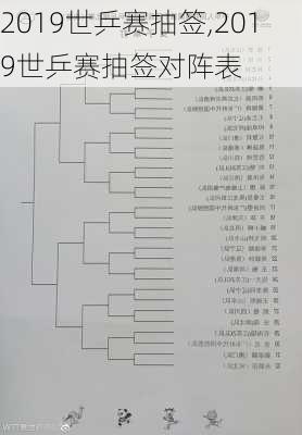 2019世乒赛抽签,2019世乒赛抽签对阵表