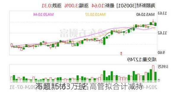 海顺新材：三名高管拟合计减持
不超15.63万股