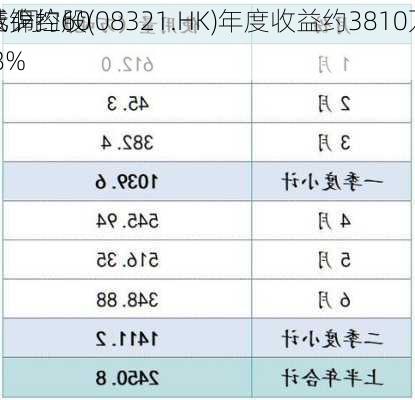 泰锦控股(08321.HK)年度收益约3810万
元 同
减少约60.8%