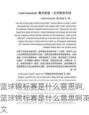 篮球锦标赛是什么意思啊,篮球锦标赛是什么意思啊英文