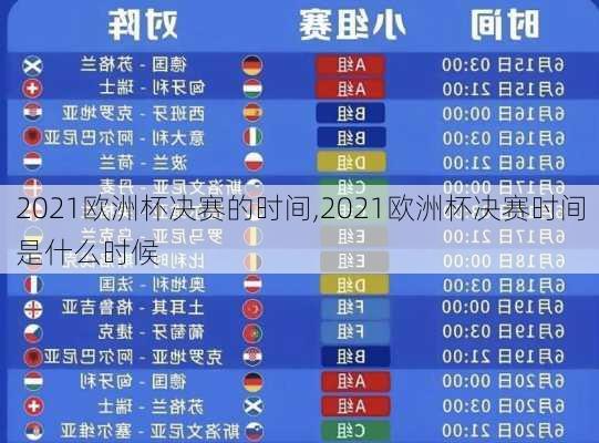 2021欧洲杯决赛的时间,2021欧洲杯决赛时间是什么时候