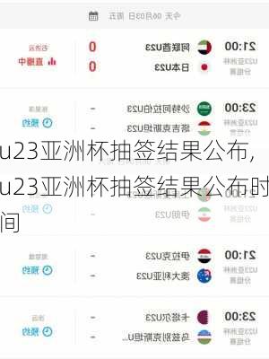 u23亚洲杯抽签结果公布,u23亚洲杯抽签结果公布时间