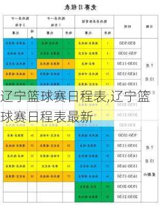 辽宁篮球赛日程表,辽宁篮球赛日程表最新