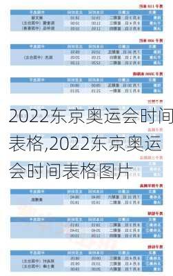 2022东京奥运会时间表格,2022东京奥运会时间表格图片