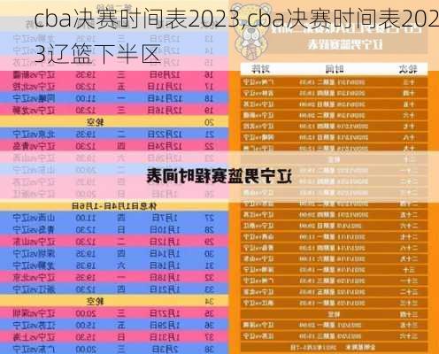 cba决赛时间表2023,cba决赛时间表2023辽篮下半区