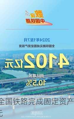 前7个月全国铁路完成固定资产
4102亿元