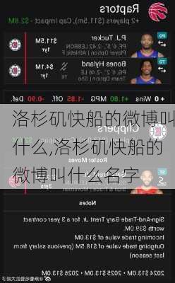 洛杉矶快船的微博叫什么,洛杉矶快船的微博叫什么名字