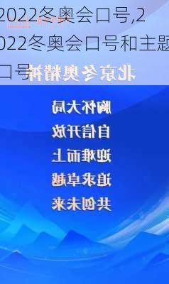 2022冬奥会口号,2022冬奥会口号和主题口号