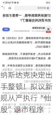 纳斯达克决定出手整顿！拟议新规从严执行“仙股”退市程序