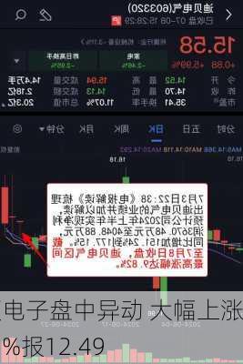 高频电子盘中异动 大幅上涨5.05%报12.49
