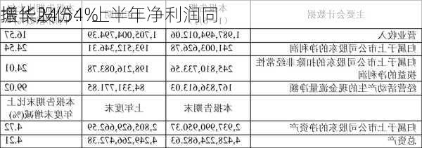 振华股份：上半年净利润同
增长24.54%