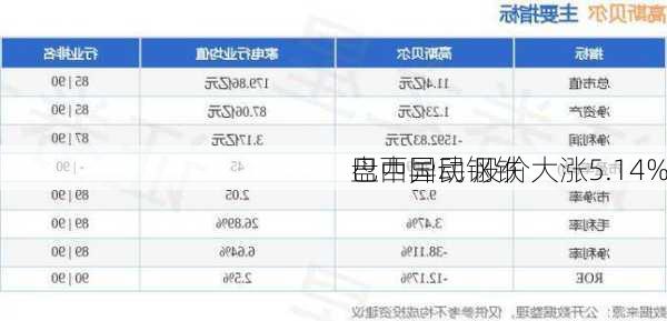 巴西国民钢铁
盘中异动 股价大涨5.14%