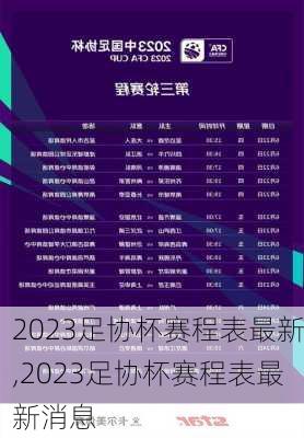 2023足协杯赛程表最新,2023足协杯赛程表最新消息