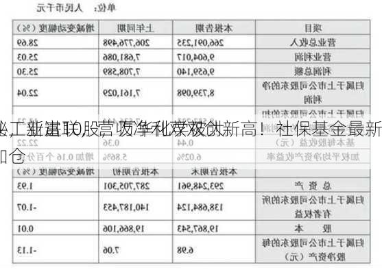 AI
龙头工业富联，营收净利双双创新高！社保基金最新
揭秘，新进10股，万华化学被大幅加仓