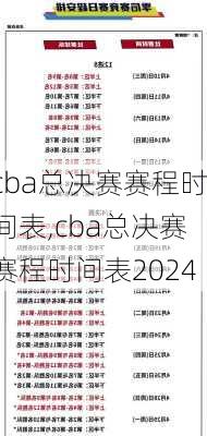 cba总决赛赛程时间表,cba总决赛赛程时间表2024