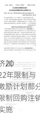 济川
：2022年限制与激励计划部分限制回购注销实施