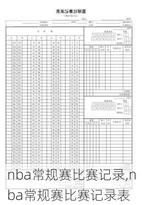 nba常规赛比赛记录,nba常规赛比赛记录表