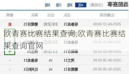 欧青赛比赛结果查询,欧青赛比赛结果查询官网