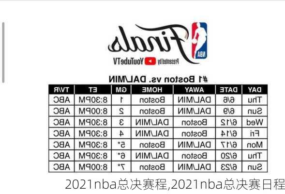 2021nba总决赛程,2021nba总决赛日程