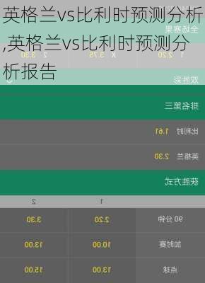 英格兰vs比利时预测分析,英格兰vs比利时预测分析报告