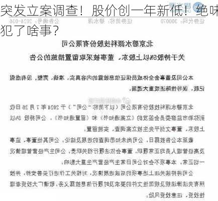 突发立案调查！股价创一年新低！绝味犯了啥事？