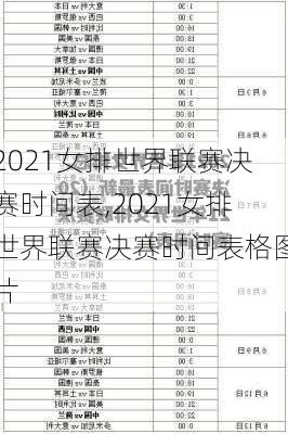 2021女排世界联赛决赛时间表,2021女排世界联赛决赛时间表格图片