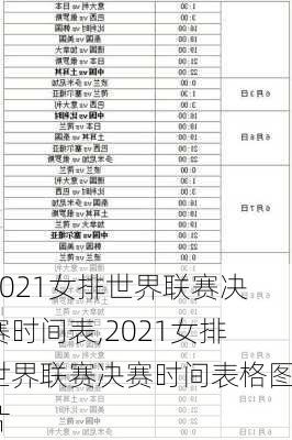 2021女排世界联赛决赛时间表,2021女排世界联赛决赛时间表格图片