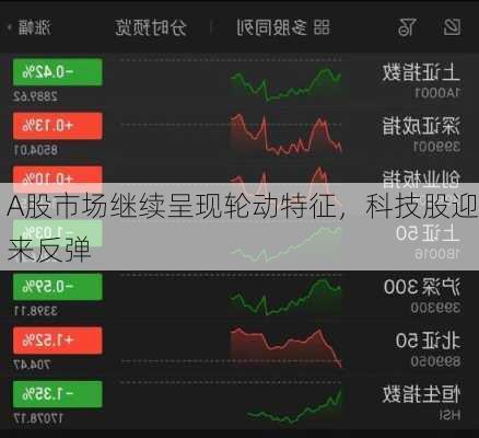 A股市场继续呈现轮动特征，科技股迎来反弹