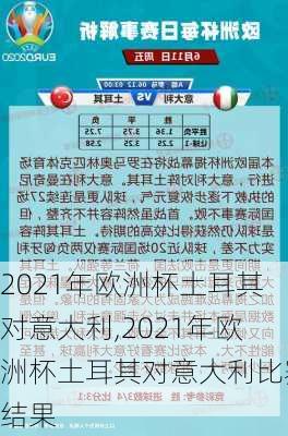 2021年欧洲杯土耳其对意大利,2021年欧洲杯土耳其对意大利比赛结果