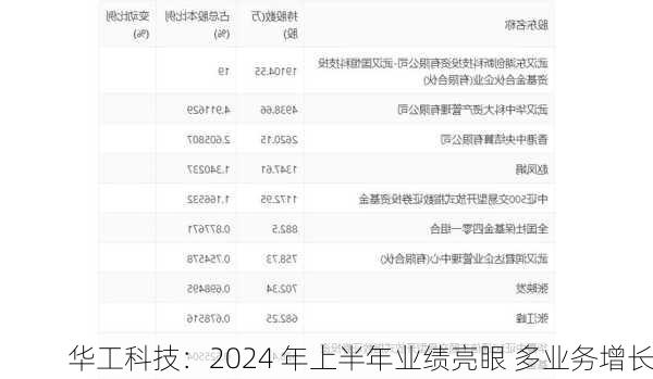 华工科技：2024 年上半年业绩亮眼 多业务增长