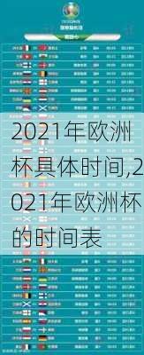 2021年欧洲杯具体时间,2021年欧洲杯的时间表