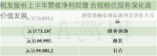 税友股份上半年营收净利双增 合规税优服务深化高价值发展