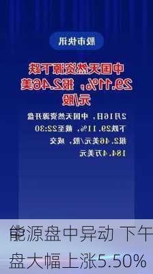 中
能源盘中异动 下午盘大幅上涨5.50%