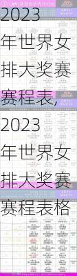 2023年世界女排大奖赛赛程表,2023年世界女排大奖赛赛程表格