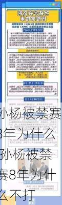 孙杨被禁赛8年为什么,孙杨被禁赛8年为什么不打