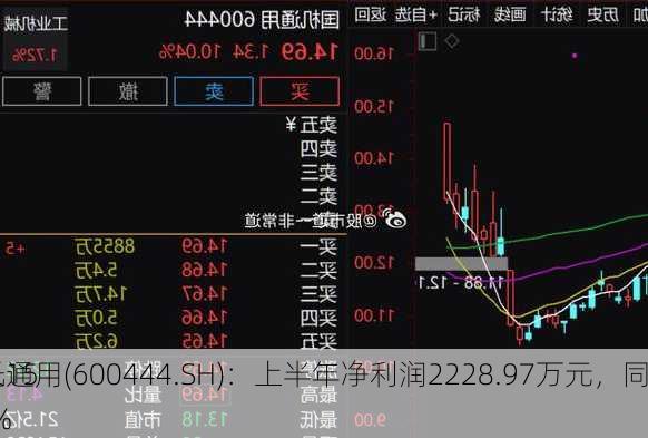 国机通用(600444.SH)：上半年净利润2228.97万元，同
增长15.32%