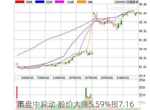 第
市盘中异动 股价大涨5.59%报7.16
