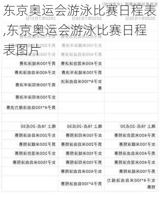 东京奥运会游泳比赛日程表,东京奥运会游泳比赛日程表图片